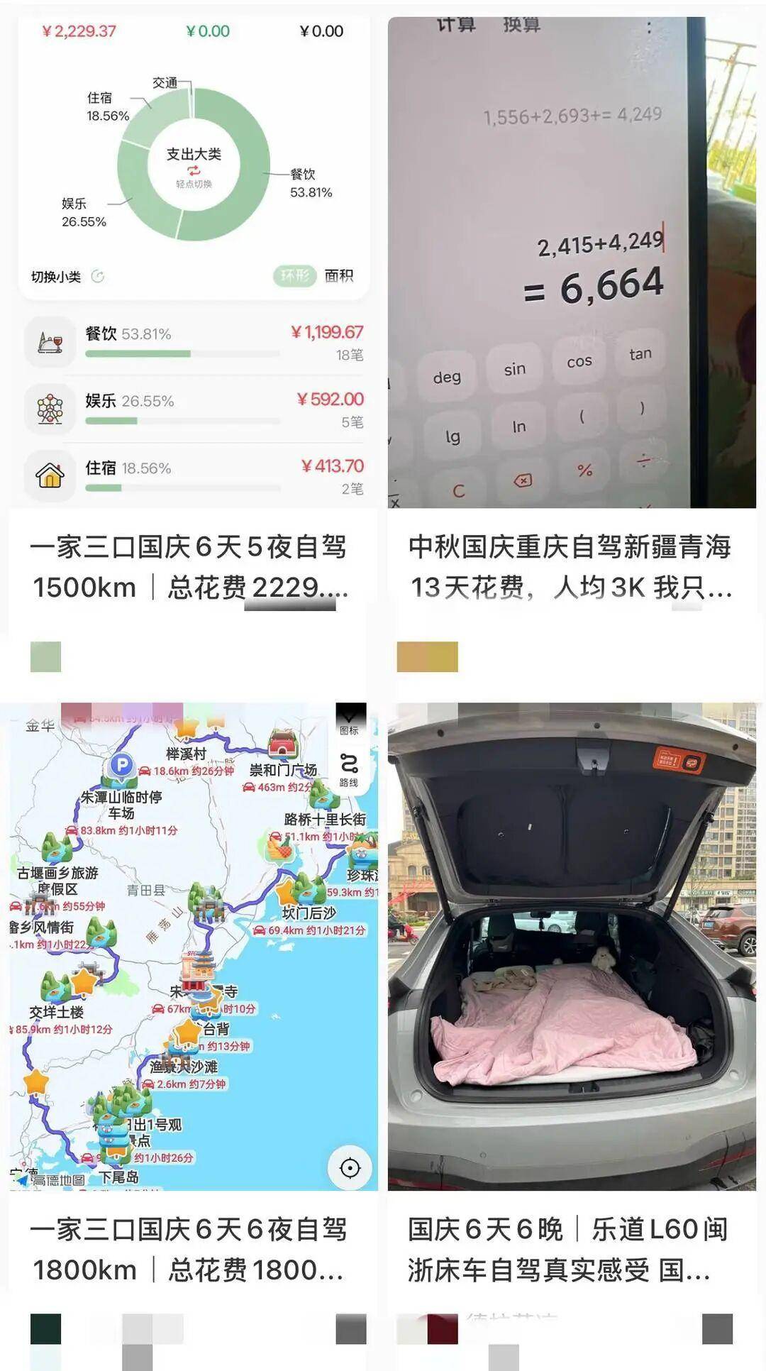 国庆假期“床车”旅行火了：一家三口6天只花1600余元